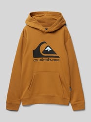 Hoodie met labelprint van Quiksilver Geel - 18