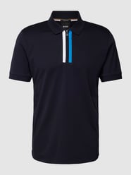 Slim Fit Poloshirt mit Kontrastsreifen von BOSS Blau - 39