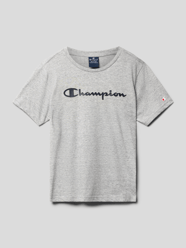 T-Shirt mit Label-Print von CHAMPION Grau / Schwarz - 47