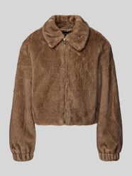 Regular fit jack van imitatiebont met platte kraag, model 'MADELINA' van ONLY Beige - 13