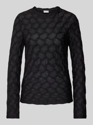 Longsleeve mit Strukturmuster von Jake*s Collection Schwarz - 4