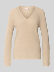 Pullover mit V-Ausschnitt Basic Strick V Neck von s.Oliver RED LABEL Beige - 45