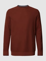 Plus size gebreide pullover met structuurmotief van S.Oliver Plus Bruin - 22