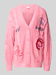 Cardigan met motief-stitchings en v-hals van Milano Italy - 28