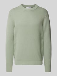 Gebreide pullover met ribboorden, model 'DANE' van SELECTED HOMME Groen - 38