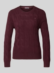 Regular Fit Strickpullover aus reiner Wolle von Tommy Hilfiger Bordeaux - 40
