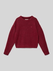 Gebreide pullover met ribboorden van Calvin Klein Jeans Bordeaux - 12