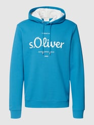 Hoodie mit Label-Print von s.Oliver RED LABEL Türkis - 32