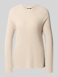 Sweter dzianinowy o kroju regular fit z prążkowaną strukturą Model 'Lunito' od MM by Max Mara - 7