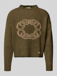 Sweter z dzianiny o kroju relaxed fit z dodatkiem wełny model „Legacy” od PROHIBITED - 3