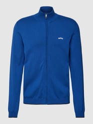 Strickjacke mit Label-Print Modell 'Zalli' von BOSS Green Blau - 45