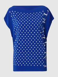 T-Shirt mit Polka Dots und Label-Print von Lauren Ralph Lauren Blau - 2