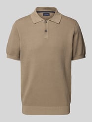 Poloshirt mit gerippten Abschlüssen von Christian Berg Men Beige - 32
