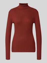 Rollkragenpullover mit Rippstrickstruktur von Soyaconcept Bordeaux - 38