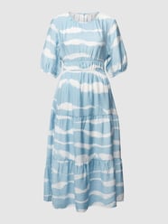 Midikleid mit Allover-Muster Modell 'AIRBLOW' von Tom Tailor Denim Blau - 37