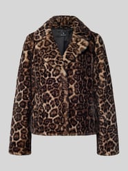 Kurtka z imitacji futra ze wzorem w panterkę od monari - 13