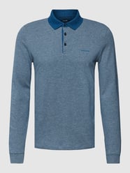 Slim Fit Poloshirt mit Strukturmuster von Pierre Cardin Blau / Türkis - 11