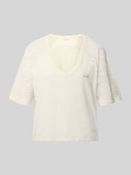 T-shirt met kant en gestikt logo van Liu Jo Sport - 6