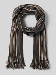 Sjaal met streepmotief en franjes van Christian Berg Men - 15