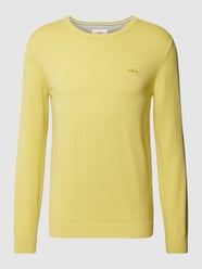 Pullover mit gerippten Abschlüssen von s.Oliver RED LABEL Gelb - 40