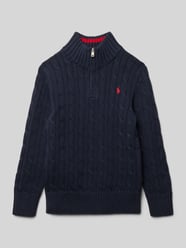 Sweter z dzianiny ze stójką i zamkiem błyskawicznym od Polo Ralph Lauren Kids - 23