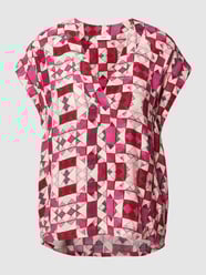 Blouseshirt van viscose met all-over motief van Esprit Roze - 23