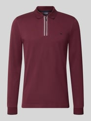 slim fit poloshirt met rits van Christian Berg Men Bordeaux - 8