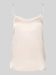 Seidentop mit Spitzenbesatz von Marc Cain Beige - 29