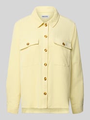 Bluzka sztruksowa o kroju regular fit z kieszeniami z patkami na piersi Model 'EFFI' od PIECES - 14