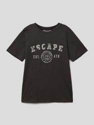 T-Shirt mit Label-Print von Mango Grau / Schwarz - 23