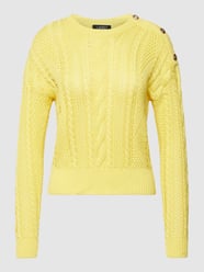 Gebreide pullover met sierknoopsluiting, model 'YENFLED' van Lauren Ralph Lauren Geel - 10