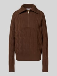 Relaxed Fit Strickpullover aus reiner Wolle mit Zopf-Muster von Tommy Hilfiger - 20