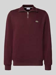 Regular Fit Troyer aus reiner Baumwolle von Lacoste Bordeaux - 34