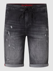 Slim Fit Jeansshorts mit Stretch-Anteil Modell 'Liam' von Blue Monkey Schwarz - 30