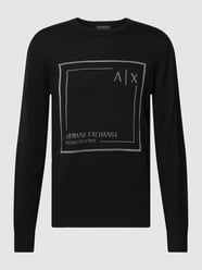 Strickpullover mit Label-Stitching von ARMANI EXCHANGE Schwarz - 6