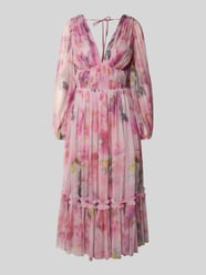 Cocktailkleid mit V-Ausschnitt von Lace & Beads Pink - 2