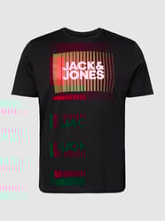 PLUS SIZE T-Shirt mit Label-Print Modell 'ECORP' von Jack & Jones Plus Schwarz - 44