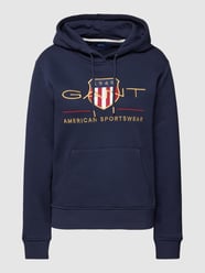 Hoodie met labelstitching van Gant Blauw / turquoise - 24