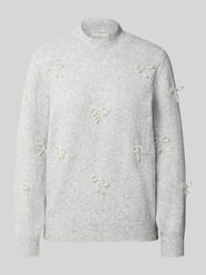 Strickpullover mit Stehkragen und Perlen von Apricot - 10
