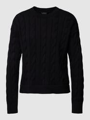 Strickpullover mit Zopfmuster Modell 'VALIZA' von Lauren Ralph Lauren Schwarz - 42