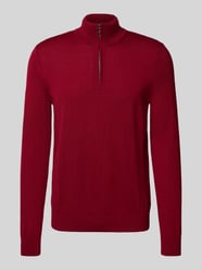 Sweter z dzianiny z wełny merino z kołnierzem zapinanym model ‘Dario’ od JOOP! Collection - 11