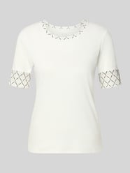 T-Shirt in Ripp-Optik mit Rundhalsausschnitt von Marc Cain - 19