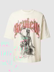 T-shirt z nadrukiem z logo od REVIEW Biały - 15