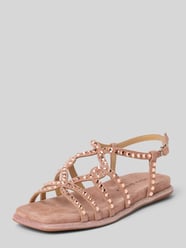 Ledersandalette mit Ziersteinbesatz von ALMA EN PENA Pink - 6