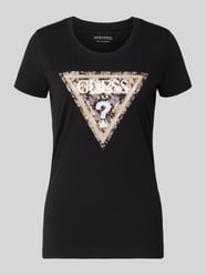 Slim fit T-shirt met siersteentjes van GUESS - 5