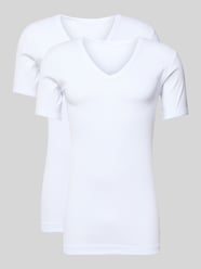 T-shirt met geribde V-hals in Set van 2 van GÖTZBURG 1889 - 9