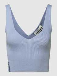 Crop Top in Ripp-Optik von Armedangels Blau / Türkis - 14