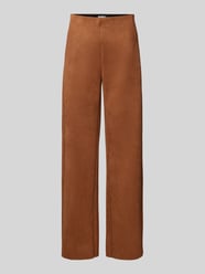 Baggy fit stoffen broek in leerlook van Christian Berg Woman Bruin - 24