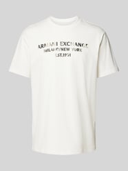 T-Shirt mit Label-Print von ARMANI EXCHANGE Weiß - 4