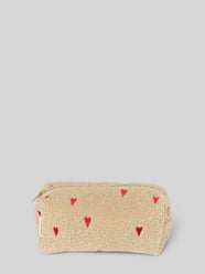 Kosmetiktasche aus Teddyfell mit Stitchings von STUDIO NOOS Beige - 9